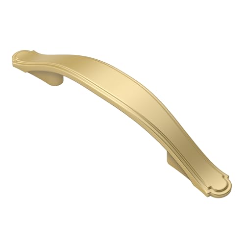 Alzassbg Brushed Gold Cabinet Pulls and Handles 10 Pack, AL3028MGP - color: Brushed Gold, size: 3" Hole Center