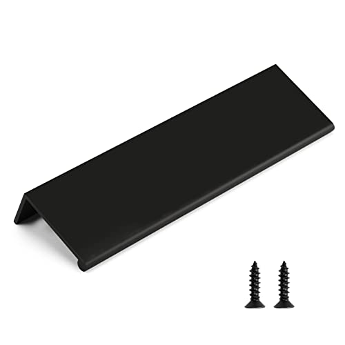 Rergy 10 Pack 5" Cabinet Pulls Black Finger Pulls for Cabinets - color: Black, size: Hole Center: 5in(128mm)