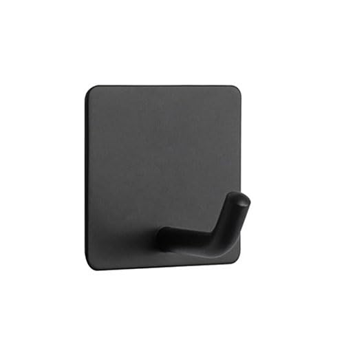 Adhesive Towel Hooks for Bathrooms, 8 Piece Towel Hooks for Hanging Hat Robe Coat, Stick on Hooks for Kitchens, Strong Self-Adhesive No Damage Sticky Hook, Black - color: Black-45°