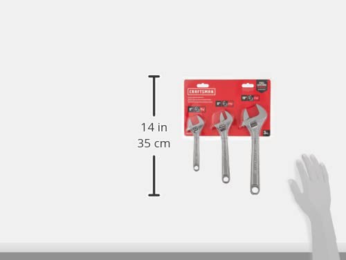 CRAFTSMAN Adjustable Wrench Set, 3-Piece (CMMT12001) (Pack of 4) - size: Adjustable (Pack of 4)