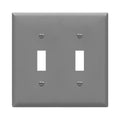 ENERLITES Double Toggle Light Switch Cover Plate, 2-Gang, 1 Pack, Gray - color: Gray, size: Screw