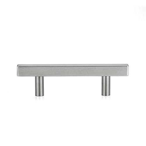 Ravinte Square Cabinet Handles, 15 Pack, 4" Hole Centers, Brushed Nickel - color: Brushed Nickel, size: 4 inch hole center