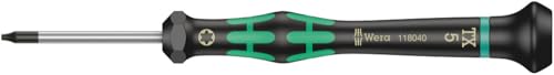 Wera 05118035001 Kraftform Micro 2067 Torx TX Electronics Precision Screwdriver, TX1 Head, 40mm Blade Length - size: Torx TX 1 Head, 40mm Blade