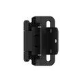 Amerock 1 Pair 3/8" Inset Matte Black Self-Closing Wrap Hinge - color: Matte Black, size: 3/8 Inch (10 mm) Inset