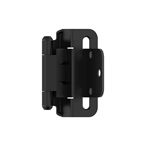 Amerock 1 Pair 3/8" Inset Matte Black Self-Closing Wrap Hinge - color: Matte Black, size: 3/8 Inch (10 mm) Inset
