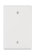 Leviton 1-Gang Blank Wallplate, Midway Size, PJ13-W, White - color: White