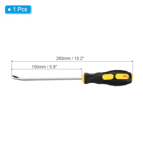 PATIKIL Upholstery Staple Remover, 6" V Curved Construction Staple Puller Staple Nail Tack Tool for Furniture Wooden Floor Photo Frame, Yellow - size: 6"