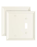 2-Pack Natural Bamboo Fiber Combo Blank/Toggle Light Switch Cover Plate - color: Light Almond, size: 1 Blank/1 Toggle 2PK