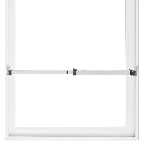 SecurityMan Window Security Bar - Easy Install for Horizontal/Vertical Windows - Adjustable Window Lock Bar (Child Proof/Heavy Duty Iron) - Extendable (14.25" to 37") Security Bars for Windows - White - color: White