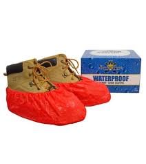ShuBee Waterproof Shoe & Boot Covers Slip-Resistant Disposable for Plumbing Construction Floor Protection - 40 Pair - color: Waterproof Red