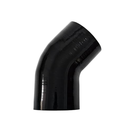 ID 3 inch 45 Degree Silicone Elbow Coupler Hose 4" Leg Length - color: Black 45, size: ID: 3" (76mm)