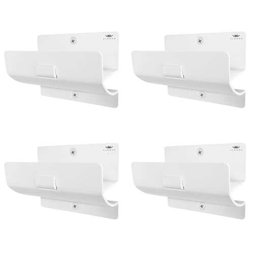 Ladder Hooks Set of 4 White - Heavy Duty Garage Bracket - Wall Mount Hanger - color: White, size: Pack of 4 Hooks