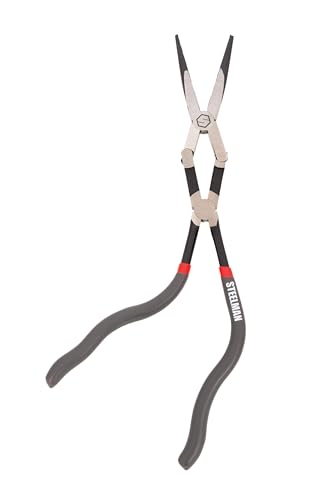 Steelman 13-inch Double-Jointed Long Nose Pliers for Tight Spots, Pistol Grip, Ideal for Auto Mechanics, Plumbers, and More - style: 13-Inch Pistol Grip Long Nose Pliers