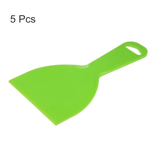 HARFINGTON 5pcs Putty Scraper 4" Flexible Plastic Putty Knives for Taping Drywall Spreading Painting Wall Scratching - color: Green, size: 4"