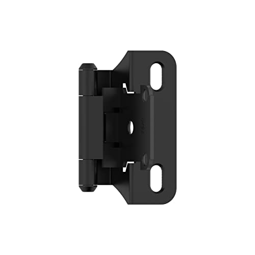 Amerock 1 Pair 1/4" Overlay Matte Black Partial Wrap Cabinet Hinge - color: Matte Black, size: 1/4 Inch (6 mm) Overlay
