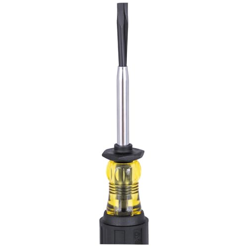 Klein Tools 6024K Slotted Screw-Holding Screwdriver, 1/4-Inch Split-Blade Flat Head Driver, Positive Gripping Action, Cushion-Grip Handle - style: 1/4-Inch Driver