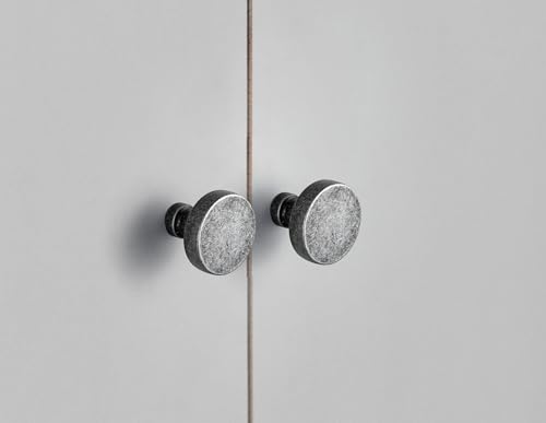 Goo-Ki 6pack Cabinet Knobs Antique Iron Drawer Knobs Zinc Alloy Kitchen Hardware - Weathered Nickel Single Hole/Screw Bar Cabinet Pulls Drawer Handles - color: Weathered Nickel, size: 1.2 Inches