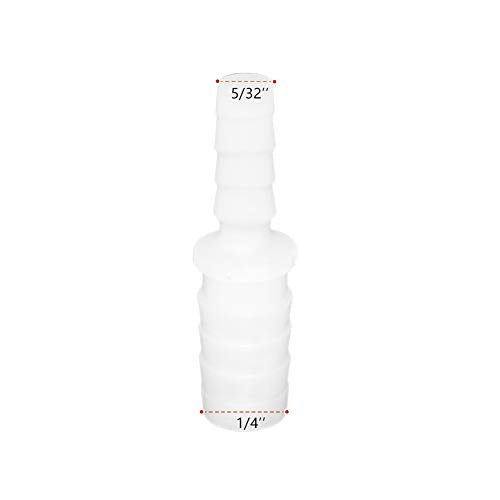 Plastic Hose Barb Reducer Pipe Fittings, 1/4" to 5/32" Hose ID Connectors Joint Splicer Mender Adapter Union Boat Water Air Aquarium O2 Fuel (Pack of 3) - size: 1/4" to 5/32"