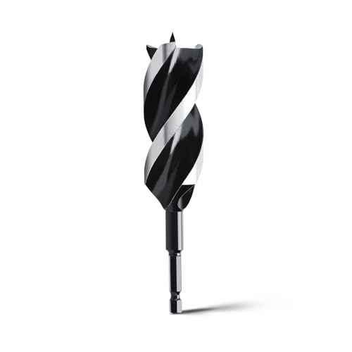 1-1/5" x 6" Auger Drill Bit for Soft and Hard Wood,Hex Shank - size: 1-1/5", style: 6"