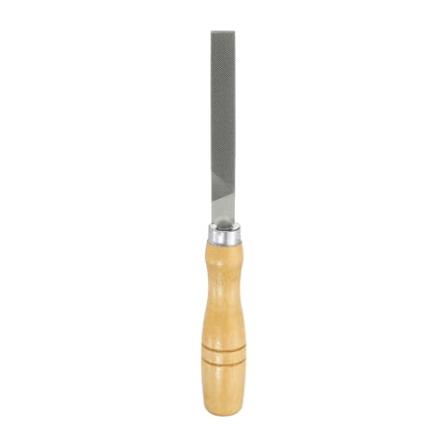 HARFINGTON Flat Coarse Cut File 4" Double Cut Teeth High Carbon Steel Hand Rasp File with Wood Handle for Metal Wood Deburring Removing - size: 4", style: Coarse