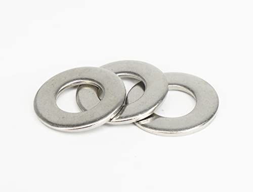3/8" Inch Stainless Flat Washers 100 Pack Made of 18-8 (304) Stainless Steel…… - color: Silver, size: 3/8"