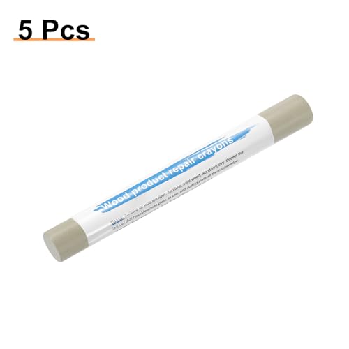 HARFINGTON 5pcs Wood Filler Sticks Wooden Wax Touch Up Furniture Repair Crayons for Scratch Hole Wood, Classic Khaki - color: Classic Khaki