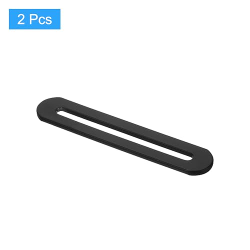 uxcell 2Pcs Adjustable Flat Mending Plate Support with Slot, 3.54 x 0.75 Inch Stainless Steel Slotted Straight Brace Brackets for Wooden Furniture, Black - size: 3.54 x 0.75 Inch