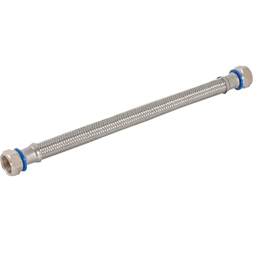 Eastman 18 Inch Steel-Flex Water Heater Connector, 3/4 Inch x 3/4 Inch FIP Swivel, Braided Stainless Steel Water Heater Connectors, 48251 - size: 18 Inch