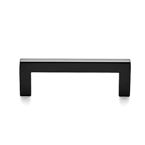 Ravinte Matte Black Cabinet Handles Solid Cabinet Pulls, 3 Inch CC, 5 Pack | Zinc Alloy, Slim Square Bar Grip, Smooth Drawer Pull Feel, Kitchen Cabinet Update, For Cupboards, Dressers, Drawers, Hardware - color: Black, size: Flat Black 3'' Hole Center