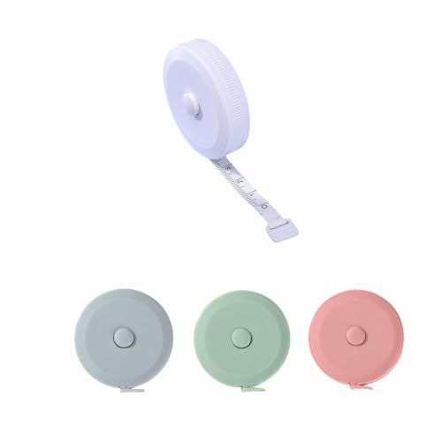 4-Pack Mini Soft Retractable Tape Measure, 60 Inch /150 cm Dual-Scale Flexible Sewing Tailor Cloth Measuring Tape for Body Measurements, Fabric Craft, Weight Loss Tracking, 4 Colors