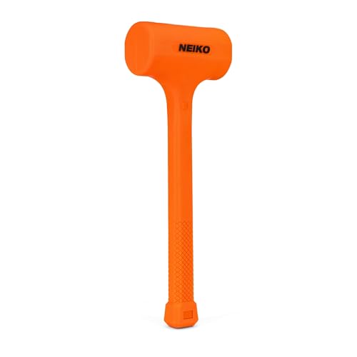 NEIKO 02851A Dead Blow Hammer, 5 Pounds, Neon Orange Deadblow Hammers, Mallet, Spark and Rebound Resistant, Unibody Molded, Soft Blow Rubber, Checkered Grip, Steel Shot and Core - size: 5 Pound, style: Dead Blow