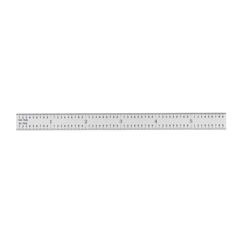 PEC Tools 6" Flexible Metal Ruler, Made from High-Quality Carbon Steel with Satin Chrome Finish, 16R Graduation (1/32", 1/64", 1/50", 1/100"), Trusted by Professionals, Made in USA - color: Carbon Steel-Flexible, size: 6"