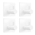 VIS'V Adhesive Towel Hooks, Shower Wall Stick on Hooks, White, 4 Pcs - color: White