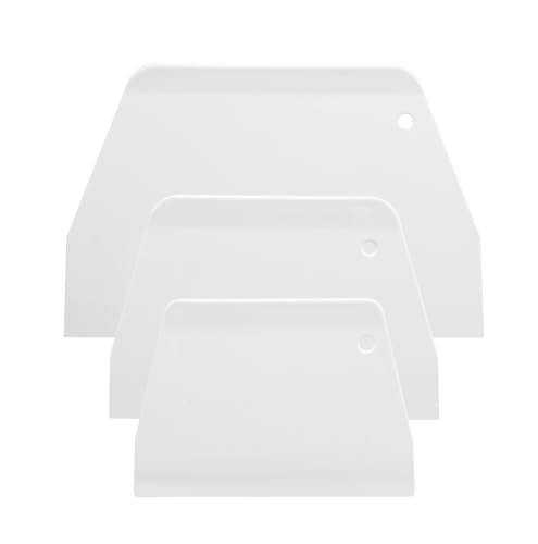 Plastic Cake Scrapers and Smoother DIY Tools for Bread White, 3 Pcs