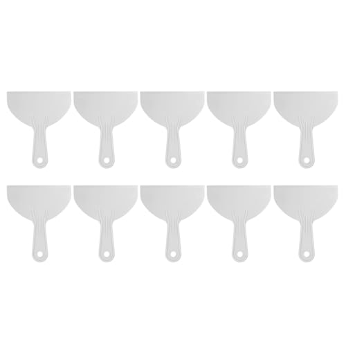 HARFINGTON 10pcs Putty Scraper 5.9" Width 1.7mm Thin Flexible Plastic Putty Knives for Taping Drywall Spreading Painting Wall Scratching Gray - size: 5.9"