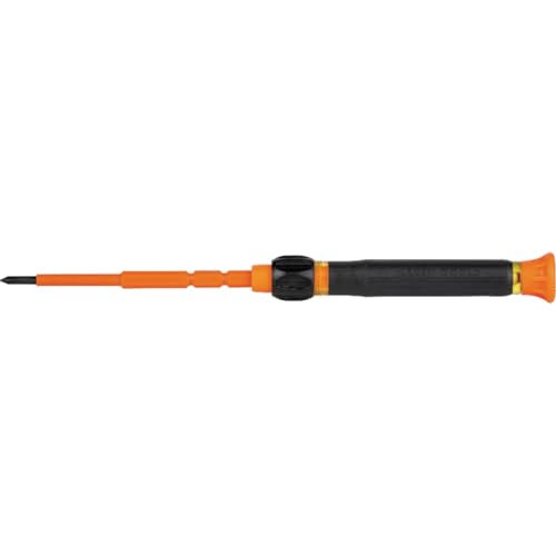 Klein Tools 32581INS Precision Screwdriver, 2-in-1 Insulated Screwdriver with No. 0 Phillips and 1/8-Inch Slotted Bits - style: 2-in-1 Insulated