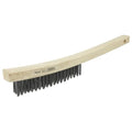 Weiler 44053 Hand Wire Scratch Brush, .012 Carbon Steel Fill, Curved Handle, 3 x 19 Rows - size: 14" x 7/8", style: Pack of 1
