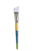 Princeton Snap! White Taklon Angled Paintbrush: 1 inch - size: Size 1 inch, style: Angle Shader