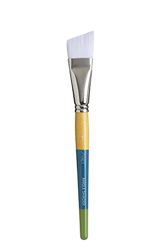 Princeton Snap! White Taklon Angled Paintbrush: 1 inch - size: Size 1 inch, style: Angle Shader