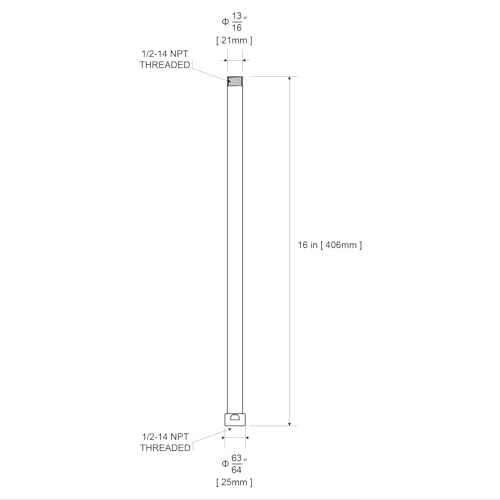 OFFO Shower Head Extension Arm, 16 in Shower Arm Extension Shower Head Extender Made of 305 Stainless Steel Shower Pipe Extension, Matte Black - color: Matte Black, style: 16 in