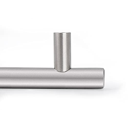 Probrico 5 Pack|Brushed Nickel T Bar Cabinet Pulls Stainless Steel Kitchen Cabinet Drawer Handles, 6-1/3 inch Hole Centers, Euro T Bar Pulls - color: Brushed Nickel, size: hole center 6-3/10"