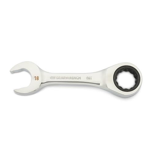 GEARWRENCH 18mm 90-Tooth 12 Point Stubby Combination Ratcheting Wrench | 86848 - style: 18mm