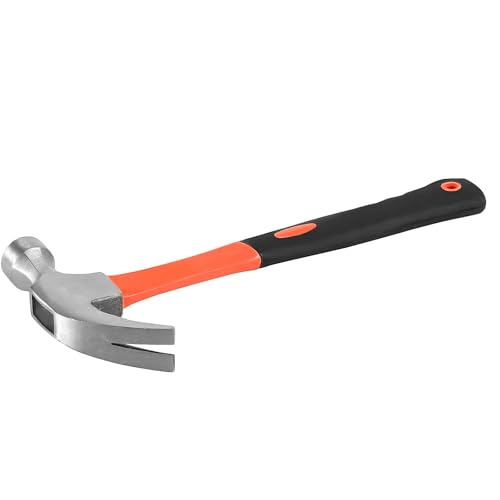 HOIGON 3 Pieces Claw Hammers, 20 oz 16 oz 8 oz Hammer Set with Fiberglass Handle & Polished Forged Steel Head for Household Repair