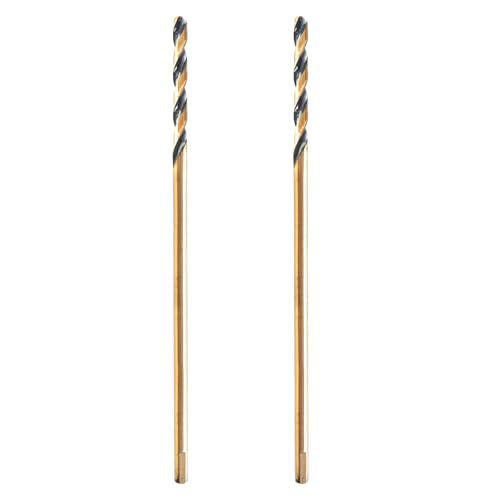 1/2" x 12" Extra Long Drill Bit (2 Pack), Aircraft Extension Drill Bits M2 High Speed Steel for Wood, Soft Metal, Plastic - size: 1/2 in