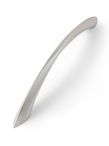 10 Pack Brushed Nickel Cabinet Pulls 7.56 Inch Arch Twisted Silver Handles Drawer Kitchen Cupboard Bathroom Dresser Cabinet Hardware Zinc Alloy - color: Brushed Nickel, size: 7.56 inch Hole Centers