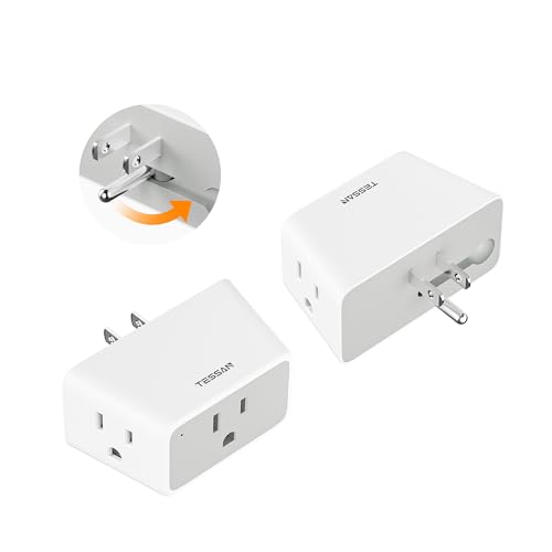 TESSAN Multi Plug Wall Outlet Extender 2 Packs with 3 Plug Wall Adapter