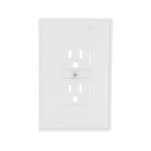 TayMac 2520W MASQUE White 1-Gang Duplex Jumbo Electrical Outlet Cover Wall Plate, Replaces Old Wall Plate for Electric Outlet, Home Improvement Essential, White, 1-Pack