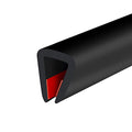 Rubber Edge Trim, Self-Adhesive U Channel Edge Trim, U Shaped Edge Protector for Glass, Mirror, Plywood, EPDM Material, Slot Width 1/4"(6mm), Length 10 Ft, Black - size: Fit 1/4"- L10'