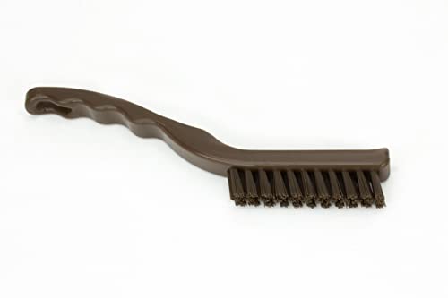 SPARTA Plastic Grout Brush, Crevice Brush with Hanging Hole for Cleaning Narrow Spaces, 9 Inches, Brown