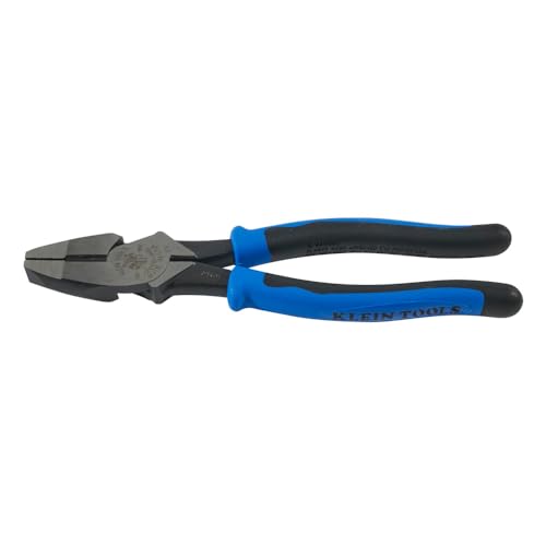 Klein Tools J2000-9NE Side Cutter Linemans Pliers, Made in USA, High Leverage 9-Inch Pliers Cut ACSR, Screws, Nails, Wire - style: Cuts